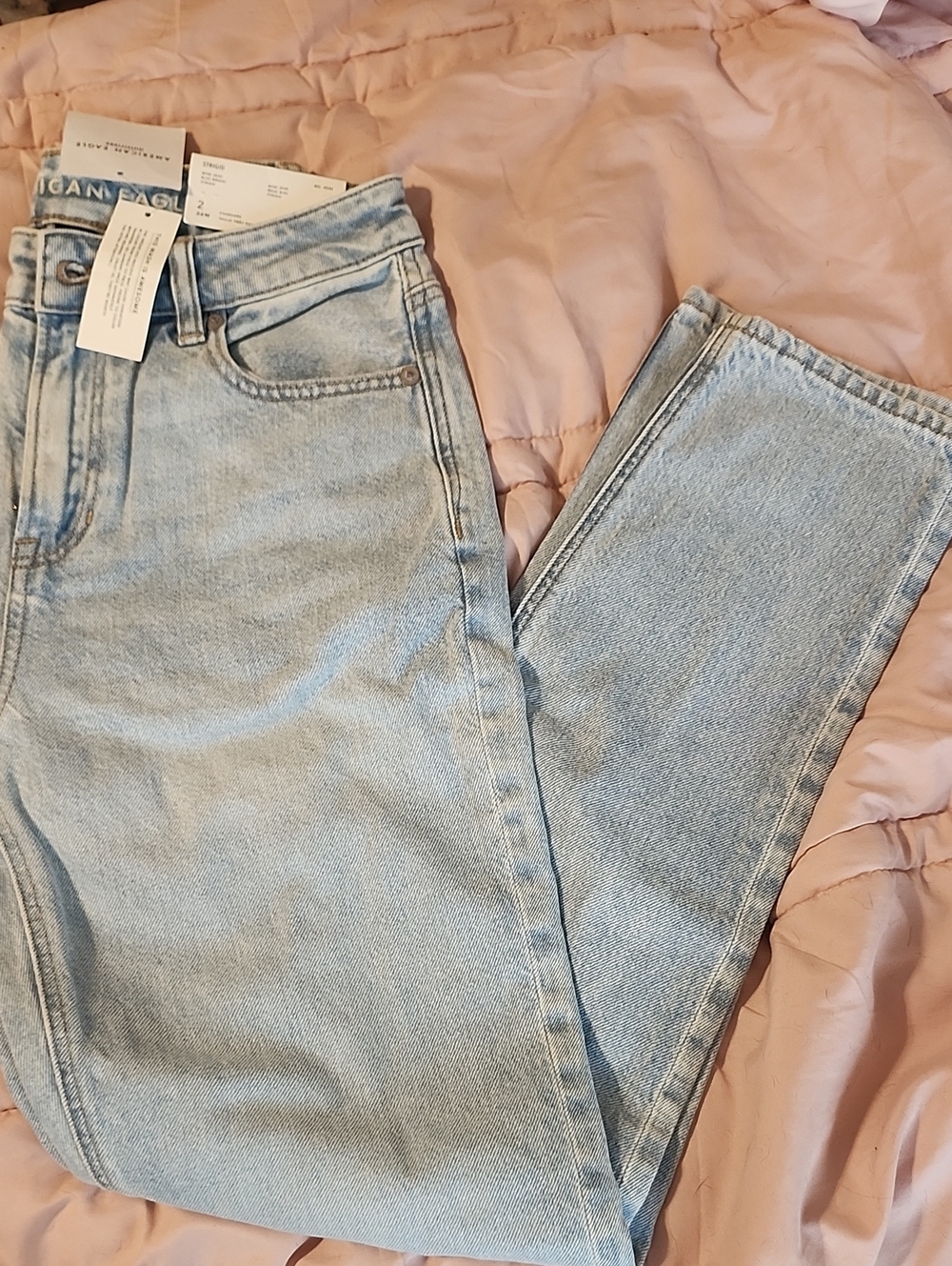 American Eagle Outfitters Light Blue Straight Leg Jeans